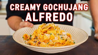 This 15 Minute Creamy GOCHUJANG Alfredo Pasta Will Change Your LIFE [upl. by Attezi]