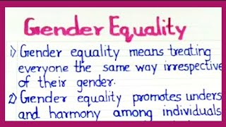 Gender Equality 10 lines essay in English by Smile Please World [upl. by Yerdua]