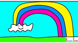 Disegnare un arcobaleno per bambini facile disegnare disegniperbambini [upl. by Picco177]