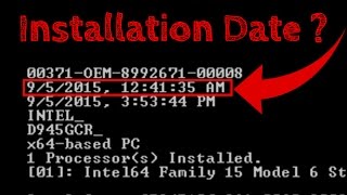 How to find out Windows Installation Date  Last System Update If Updated [upl. by Allrud]