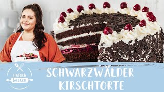 Schwarzwälder Kirschtorte – das klassische Rezept I TortenKlassiker I Einfach Backen [upl. by Anelac]