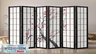 VEVOR Room Divider 6 Panel Japanese Room Divider Screen Wood Folding Privacy Review [upl. by Atirehgram242]