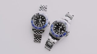 Rolex Batman GMTMaster II Comparison 116710BLNR vs 126710BLNR [upl. by Gabriella505]