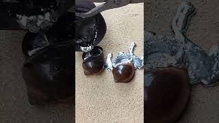 Casting Melting Aluminum into Shell Perfect Restore shorts viralvideo reels [upl. by Nosnej682]