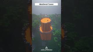 Minecraft Medieval Tower  Timelapse shorts [upl. by Seyler357]