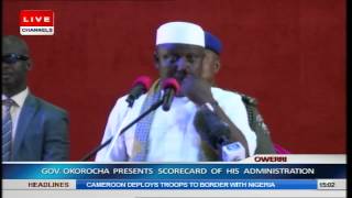 Imo State Governor Rochas Okorocha Presents Scorecard Pt3 [upl. by Schultz254]