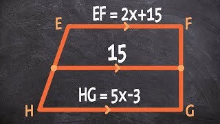 Using the midsegment theorem to determine your missing values [upl. by Gnihc544]