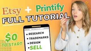 Printify and Etsy STEP BY STEP Tutorial  Start Print on Demand with 0 Money in 2023 [upl. by Auhsaj399]