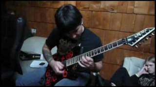 Technical death metal riff Viraemia in the studio [upl. by Howzell]