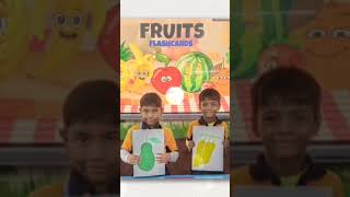 Learning by doing Fruits🍍🍎🍓🍇 flashcard activity gurugram kidslearningisfunwithus rkps [upl. by Salene]