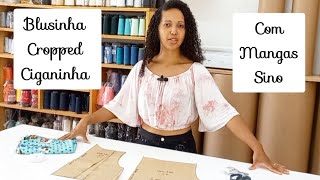 Como fazer blusinha em Viscose Cropped Ciganinha [upl. by Erline]