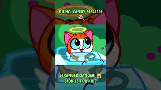 CAN KITTEN CATCH THE CANDY STEALER 🍭 STRANGER DANGER LESSON FOR KIDS 🙀😻 [upl. by Gainor306]