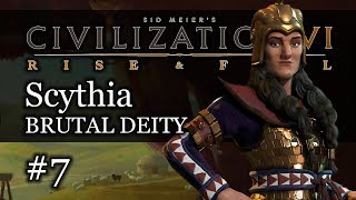 7 Scythia Brutal Deity  Civ 6 Rise amp Fall Gameplay Lets Play Scythia [upl. by Carlyle359]