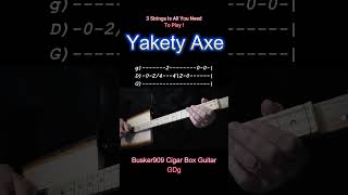 Yakety Axe Chet Atkins No Chat with Tab 3 String Cigar Box Guitar Coverlesson Benny Hill Theme [upl. by Erica]