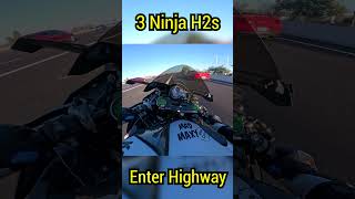 3 Ninja H2s Enter Highway [upl. by Naamann92]