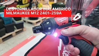 Destornillador inalambrico Milwaukee M12 2401259A [upl. by Ultun]