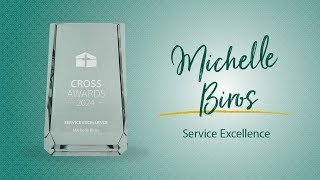 Michelle Biros receives 2024 CROSS Award for Service Excellence [upl. by Holihs869]