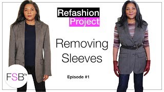 Refashioning A Blazer  Removing The Sleeves  Ep1 [upl. by Prue120]