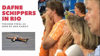 Olympic Games Rio 2016 200m final Dafne Schippers amp Elaine Thompson View from Dafnes family [upl. by Nalloh]