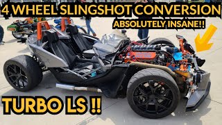 4 Wheel Polaris Slingshot Conversion With a Turbo LS  turbo ls slingshot [upl. by Ailama]