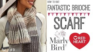 Learn How to Knit Fantastic Brioche Scarf Part 1 of 3 [upl. by Ordnajela]