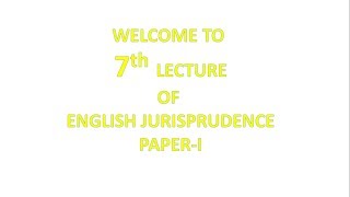 ENGLISH JURISPRUDENCE LECTURE7 IN URDUBY BRILLIANT LAW COLLEGE [upl. by Oba]