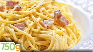 Recette des spaghetti carbonara  750g [upl. by Heinrike110]