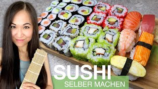 REZEPT Sushi selber machen  Maki  Nigiri  Inside Out  California Roll  Sushi Reis zubereiten [upl. by Aeuhsoj]