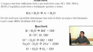 Chimica Generale Inorganica  Equilibri acidobase in soluzione acquosa [upl. by Eleon]