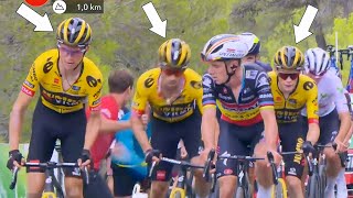 JumboVisma Try to Bully Remco Evenepoel on Steep Climb  Vuelta a Espana 2023 Stage 8 [upl. by Olegnaed]