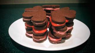 Chocolate Heart Sandwich Cookies Recipe [upl. by Idelia867]