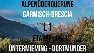 Alpenüberquerung  Garmisch  Brescia  Etappe 5 Untermieming  Dortmunder Hütte  GPSTrack [upl. by Melinda754]