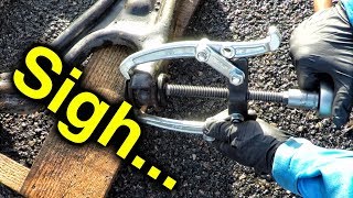 The Struggle Saab 95 Front Control Arm Bushing Removal  Trionic Seven [upl. by Truk]