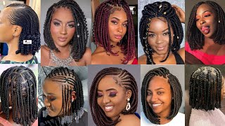 New 2023 Knotless Bob Braids Hairstyles For Black Women  Bob Braids Hairstyles for Ladies [upl. by Zeuqram291]