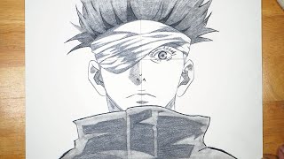 Easy Anime Drawing  How to Draw Gojo Satoru  Jujutsu Kaisen  Step by Step [upl. by Renate]