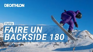 TUTO  Apprendre le Backside 180 au Snowboard  🏂  Decathlon [upl. by Nealon]