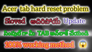 acer tab hard reset solution  jagananna tab hard reset problem solve  all apps problem solve [upl. by Nosneb]