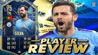 95 TEAM OF THE SEASON SILVA PLAYER REVIEW BERNARDO SILVA  TOTS  FIFA 23 Ultimate Team [upl. by Conchita]