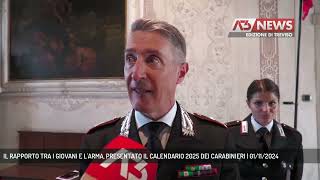 IL RAPPORTO TRA I GIOVANI E LARMA PRESENTATO IL CALENDARIO 2025 DEI CARABINIERI  01112024 [upl. by Merkley436]