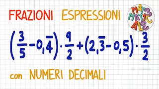 ESPRESSIONE con FRAZIONI e NUMERI DECIMALI  FR60 [upl. by Swihart637]