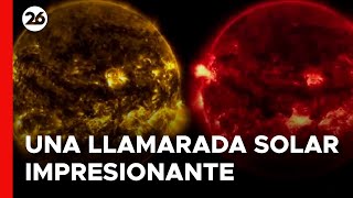 La NASA capta impresionante llamarada solar la más fuerte de este ciclo [upl. by Hannus]