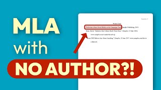 MLA citation with NO author works cited and intext [upl. by Inalial]