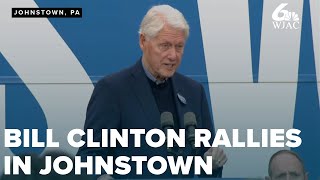 Former president Bill Clinton rallies in Johnstown encourages early voting [upl. by Arymahs254]