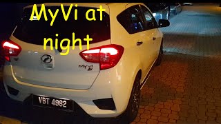 2019 Perodua Myvi 15 High Ivory white  Interior and Exterior Walkaround at Night [upl. by Ltney]