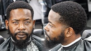 HE PAID 150 To FIX HIS PUSH BACK LOW BALD TAPER FADED BEARD HAIRCUT TUTORIAL [upl. by Duleba]