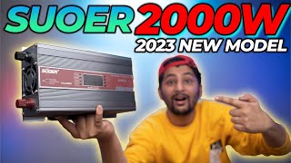 SUOER 2000W 12V Battery Inverter  Best Inverters For Home Appliances  2023 Solar Inverter [upl. by Reave]