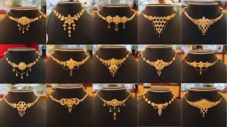 Under 5 GM 22K GOLD CHOKER NECKLACE DESIGNS With Price Light Weight Gold Choker Necklace Collection [upl. by Ahsiem]