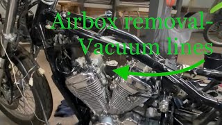 Honda Shadow Air box removal and plugging vacuum lines [upl. by Ellenehs]