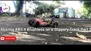 Absima AB34 Brushless on a Slippery Track Part 2 [upl. by Solange505]