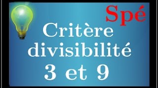 Critère de divisibilité par 3 et par 9 démontrés à laide des congruences  spé Maths arithmétique [upl. by Yves]